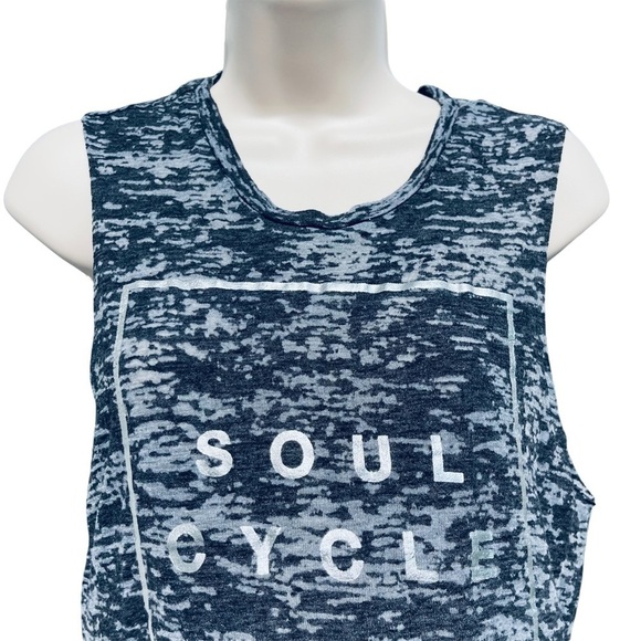 SOULCYCLE sleeveless muscle tank top tee camo black grey sheer lightweight - Picture 4 of 10